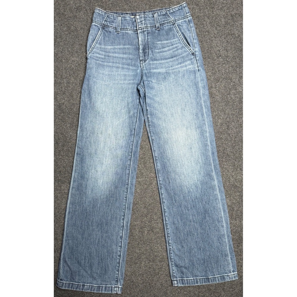 Anthropologie Pilcro Women High Rise Wide Leg Jeans Size 25 Medium Wash Preppy